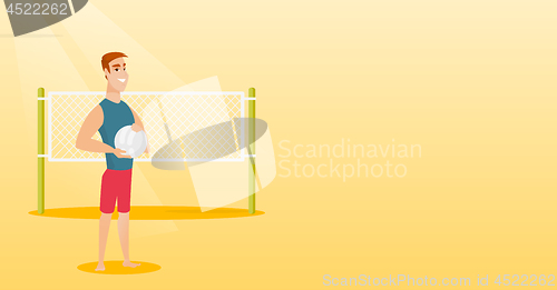Image of Young caucasian beach volleyball player.