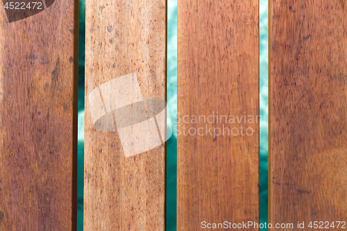 Image of close up of wooden pier boards over water