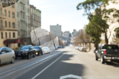 Image of blurred cityscape of san francisco city street