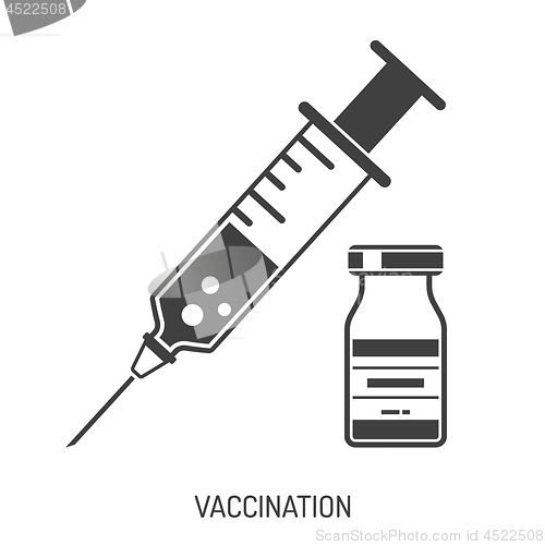 Image of Vaccination Concept with Syringe and Vial Icon