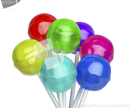 Image of Group of colorful lollipops