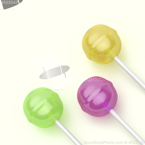 Image of Three lollipops with different colors