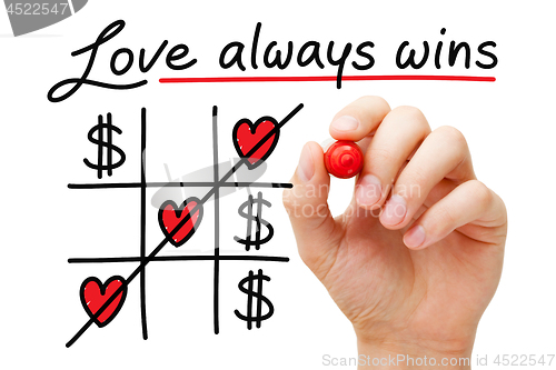 Image of Love Always Wins Over Money Concept