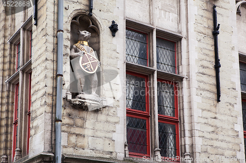 Image of architectural details on the buildings in the city of Bruges