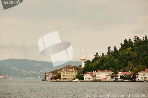 Image of Landscape panoramic view from the sea to the historical part of Istanbul, Turkey.