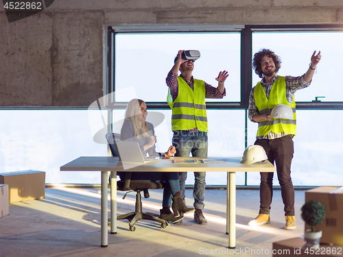 Image of group of business people,architect and engineer on construction 