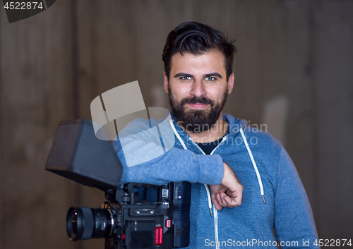 Image of portrait of videographer at work