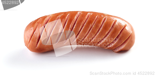 Image of grilled sausage on white background