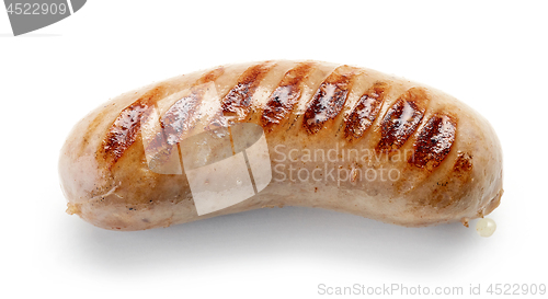 Image of grilled sausage on white background