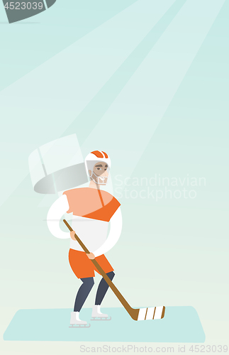 Image of Young caucasian ice hockey player.