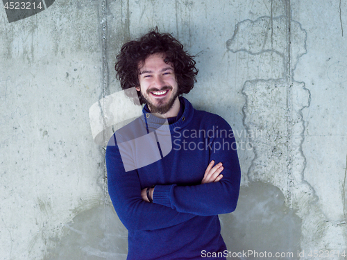 Image of portrait of young male architect on construction site