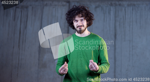 Image of portrait of young male architect on construction site