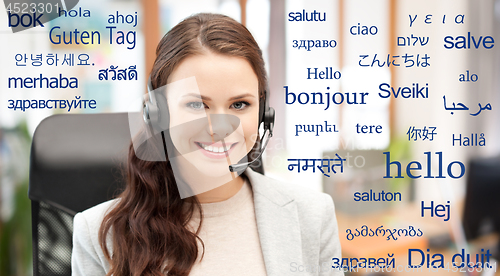 Image of translator over words in different languages