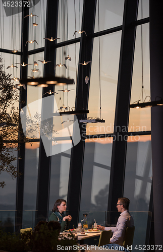 Image of Couple on a romantic dinner at the restaurant