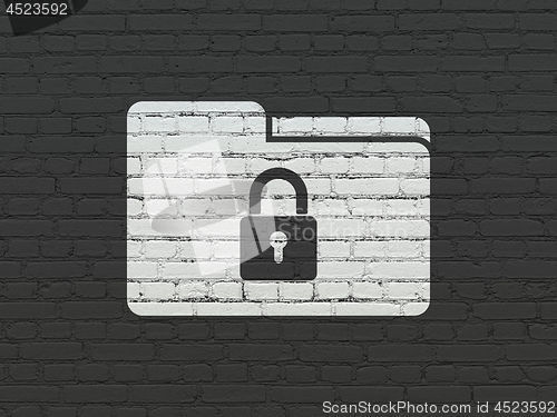 Image of Business concept: Folder With Lock on wall background