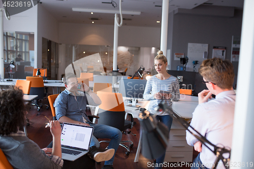 Image of Young Business Team At A Meeting at modern office building