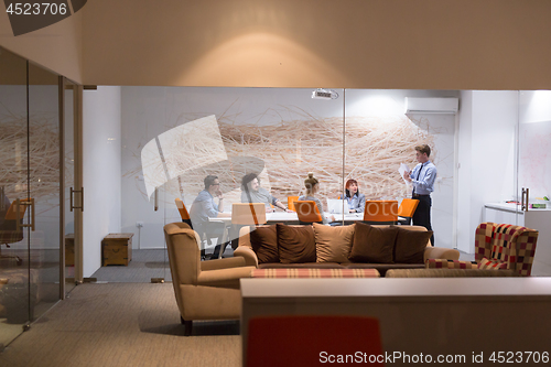 Image of Business Team At A Meeting at modern office building