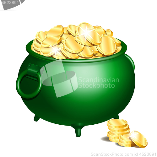 Image of Green pot with gold coins