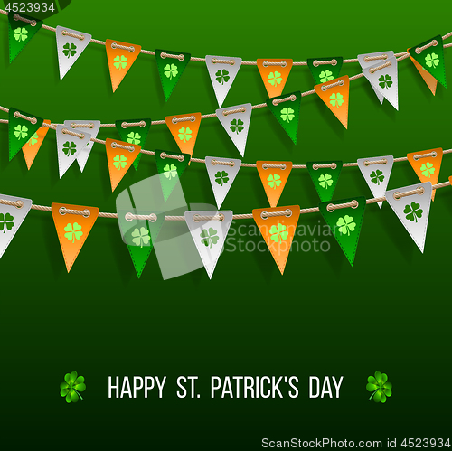 Image of Colorful festive bunting with clover