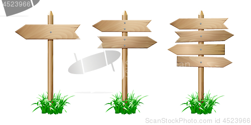 Image of Set of wooden signpost