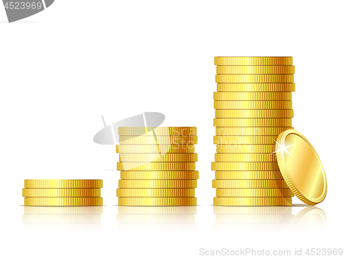 Image of Stacks of golden coins