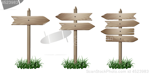 Image of Set of wooden signpost