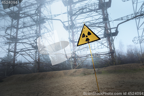 Image of Radioactivity sign in Chernobyl Outskirts 2019