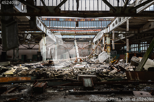 Image of Damaged Roof in Jupiter Factory, Chernobyl Exclusion Zone 2019