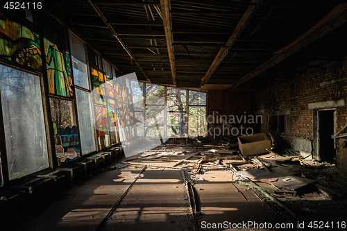 Image of Large windows in Pripyat City, Chernobyl Exclusion Zone 2019