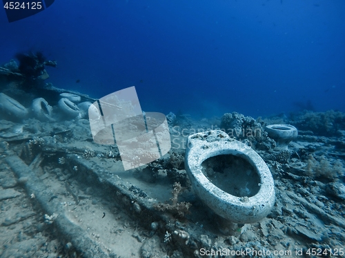 Image of Toilet underwater in the sea