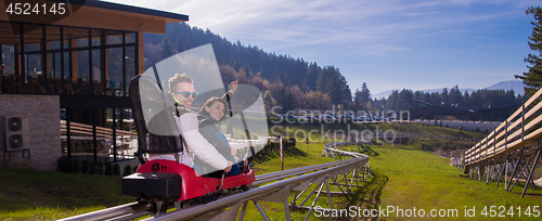 Image of couple driving on alpine coaster