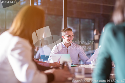 Image of young business team on meeting at office