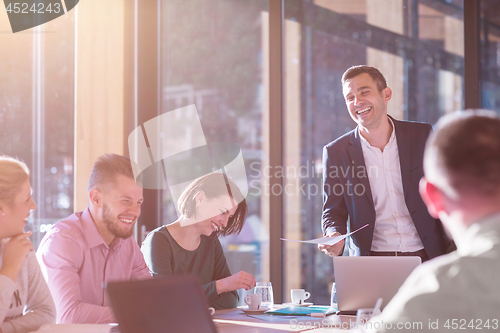 Image of young business team on meeting at office