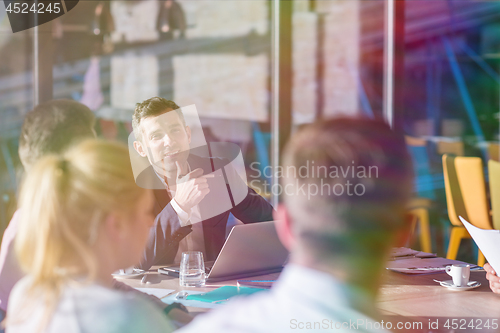 Image of young business team on meeting at office