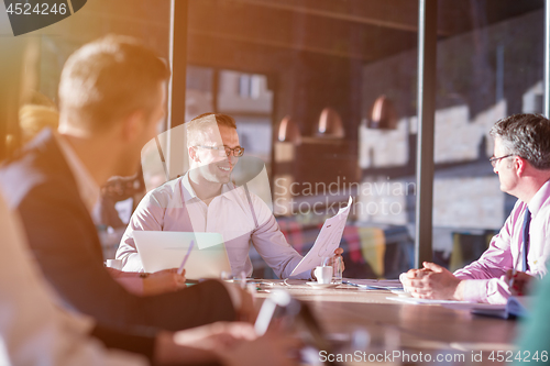 Image of young business team on meeting at office