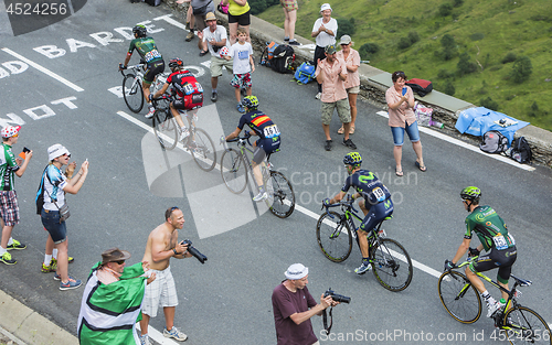 Image of Five Cyclists on Col de Peyresourde - Tour de France 2014