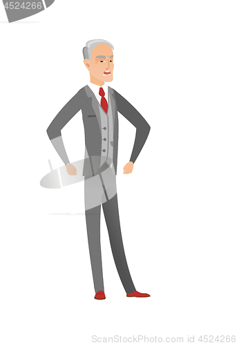 Image of Senior caucasian angry businessman screaming