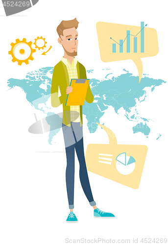 Image of Caucasian businessman working in global business.