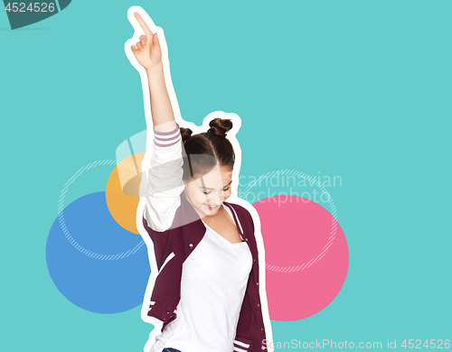 Image of happy smiling teenage girl dancing