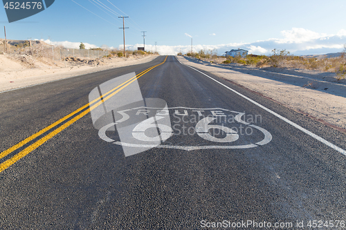 Image of route 66 asphalt road in united states of america