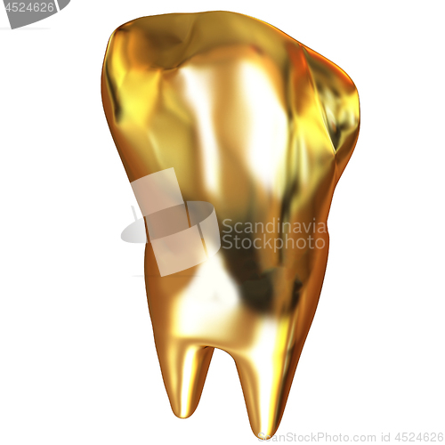 Image of Gold tooth. 3d illustration