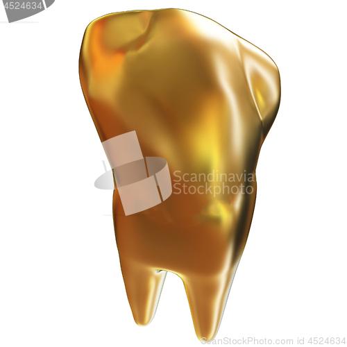 Image of Gold tooth. 3d illustration