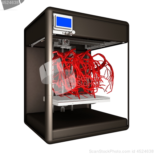 Image of Medical 3d printer for duplication of veins. 3D Bio-printer. 3d 