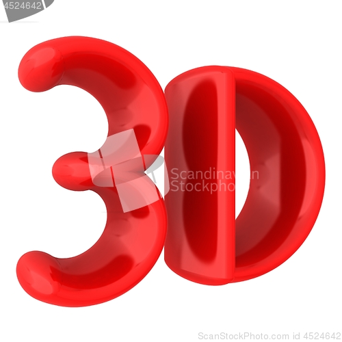 Image of 3D word. 3D illustration