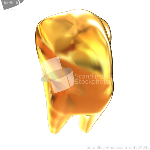 Image of Gold tooth. 3d illustration