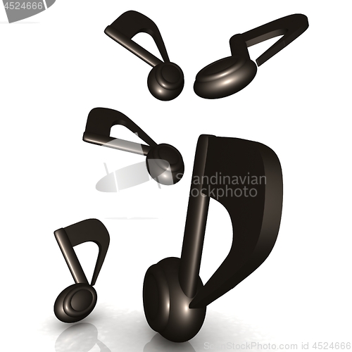 Image of Darknes music notes. 3d render