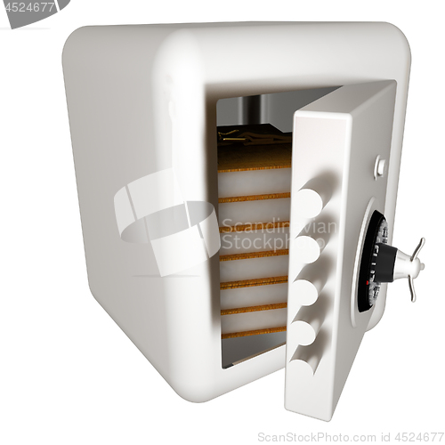 Image of Books in a safe. 3d render