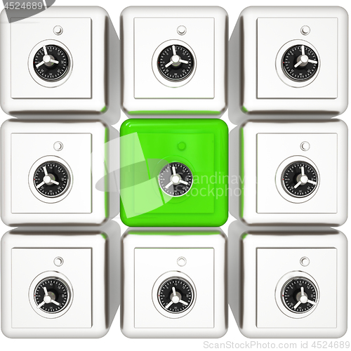 Image of Many safes. 3d render