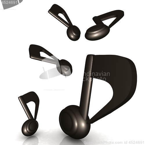 Image of Darknes music notes. 3d render