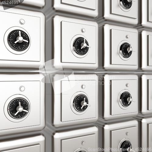 Image of Many safes. 3d render